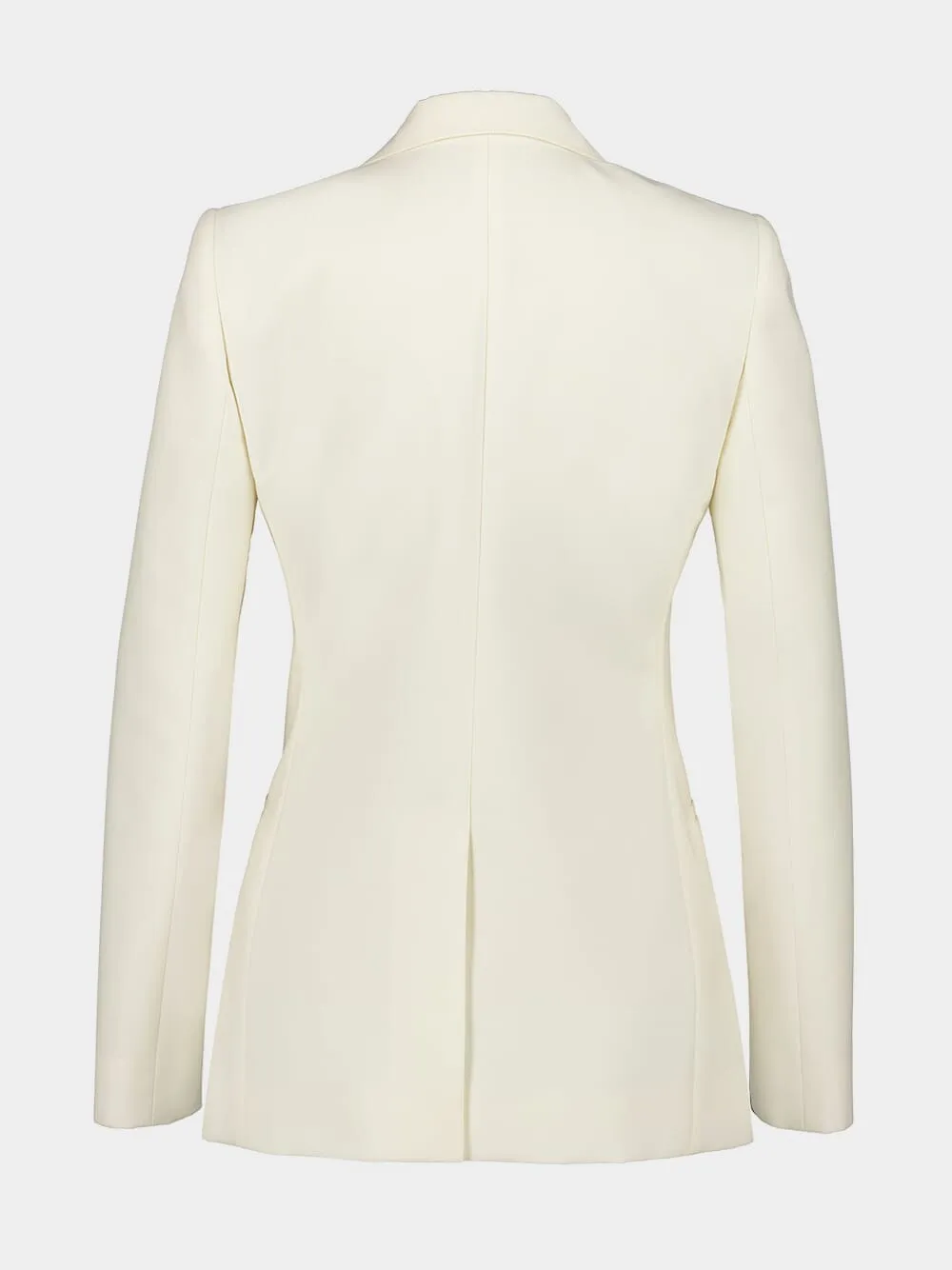 Ivory Wool-Blend Structured Blazer