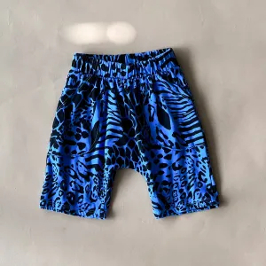 Izzy-Safari Print Shorts | Sea Blue