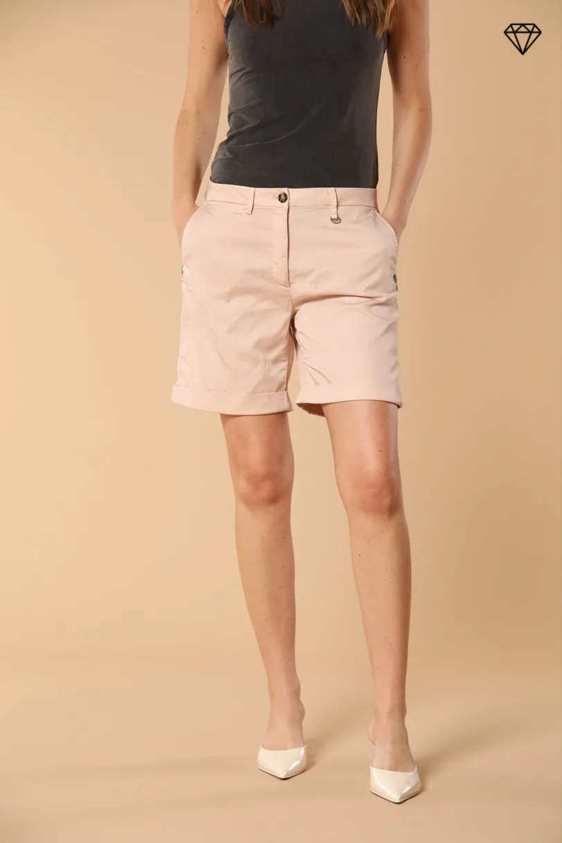 Jaqueline women's Chino Bermuda shorts in Gabardine with stud details slim Fit ①