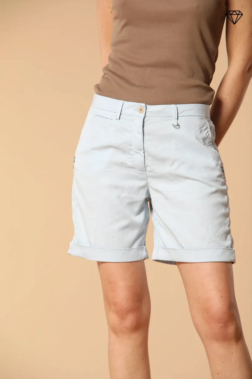 Jaqueline women's Chino Bermuda shorts in Gabardine with stud details slim Fit ①