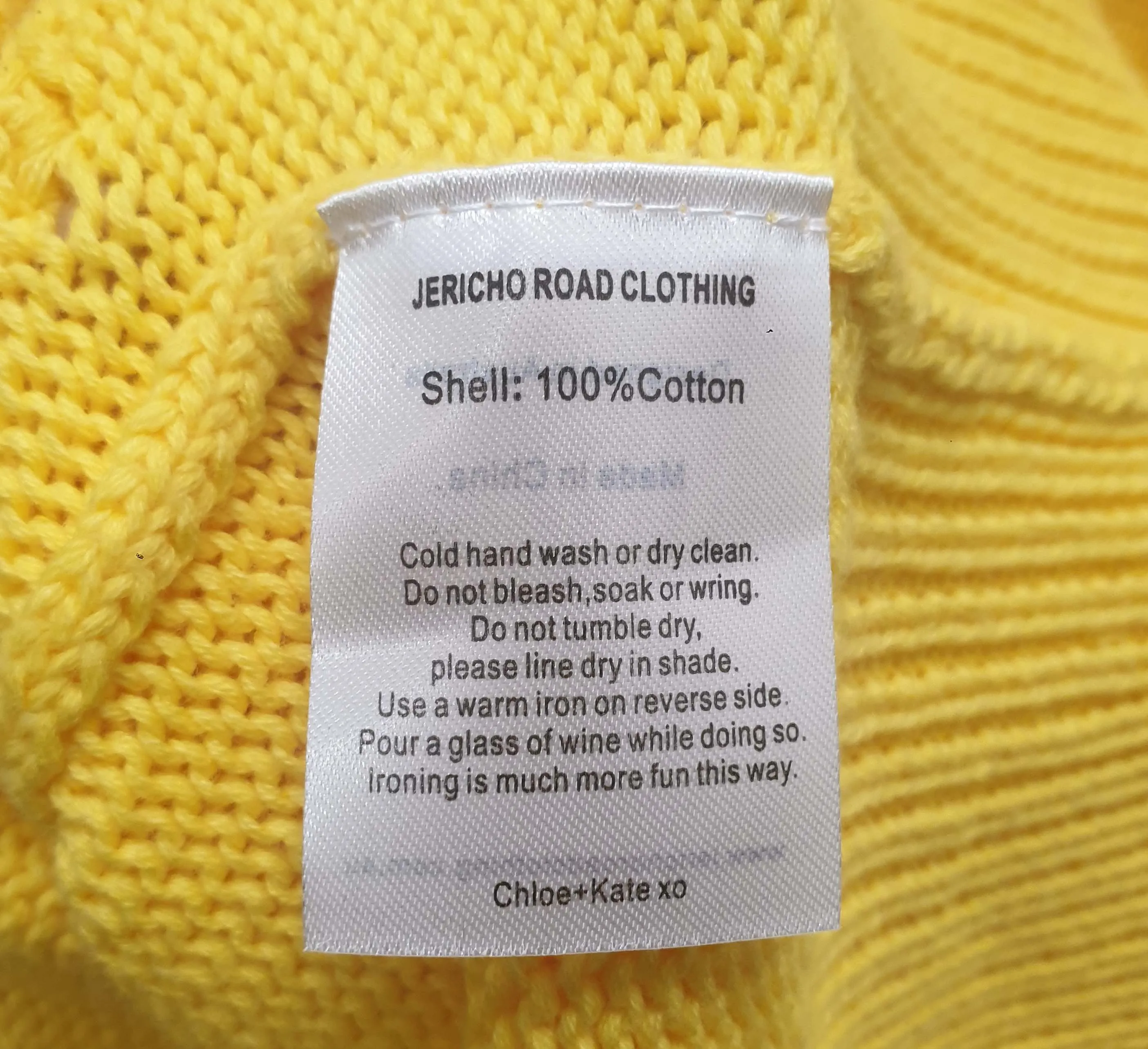 Jericho Road yellow 100% cotton knit jumper size 20