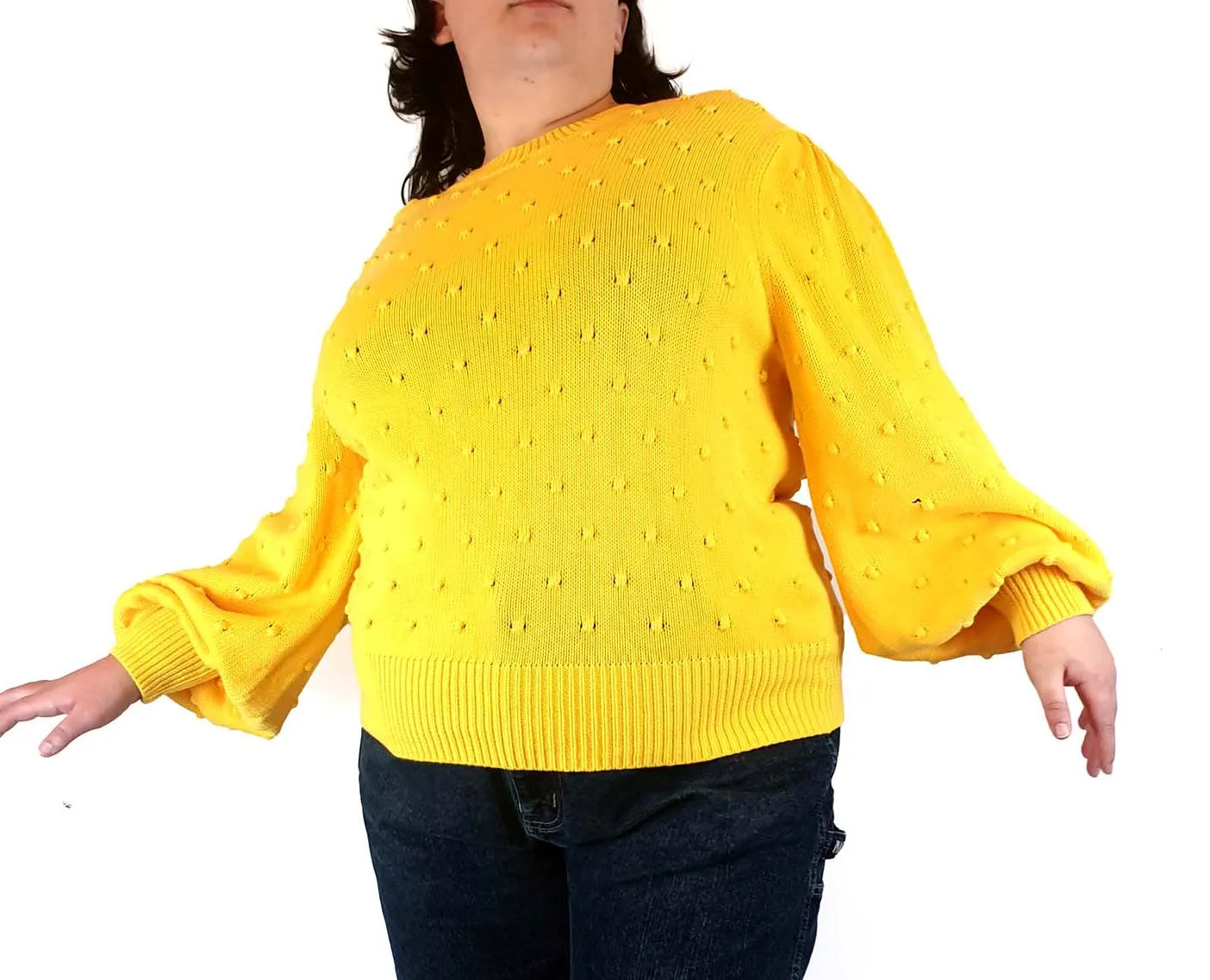 Jericho Road yellow 100% cotton knit jumper size 20