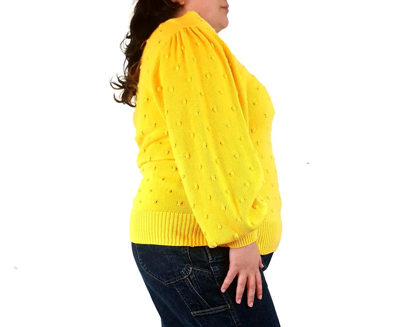 Jericho Road yellow 100% cotton knit jumper size 20