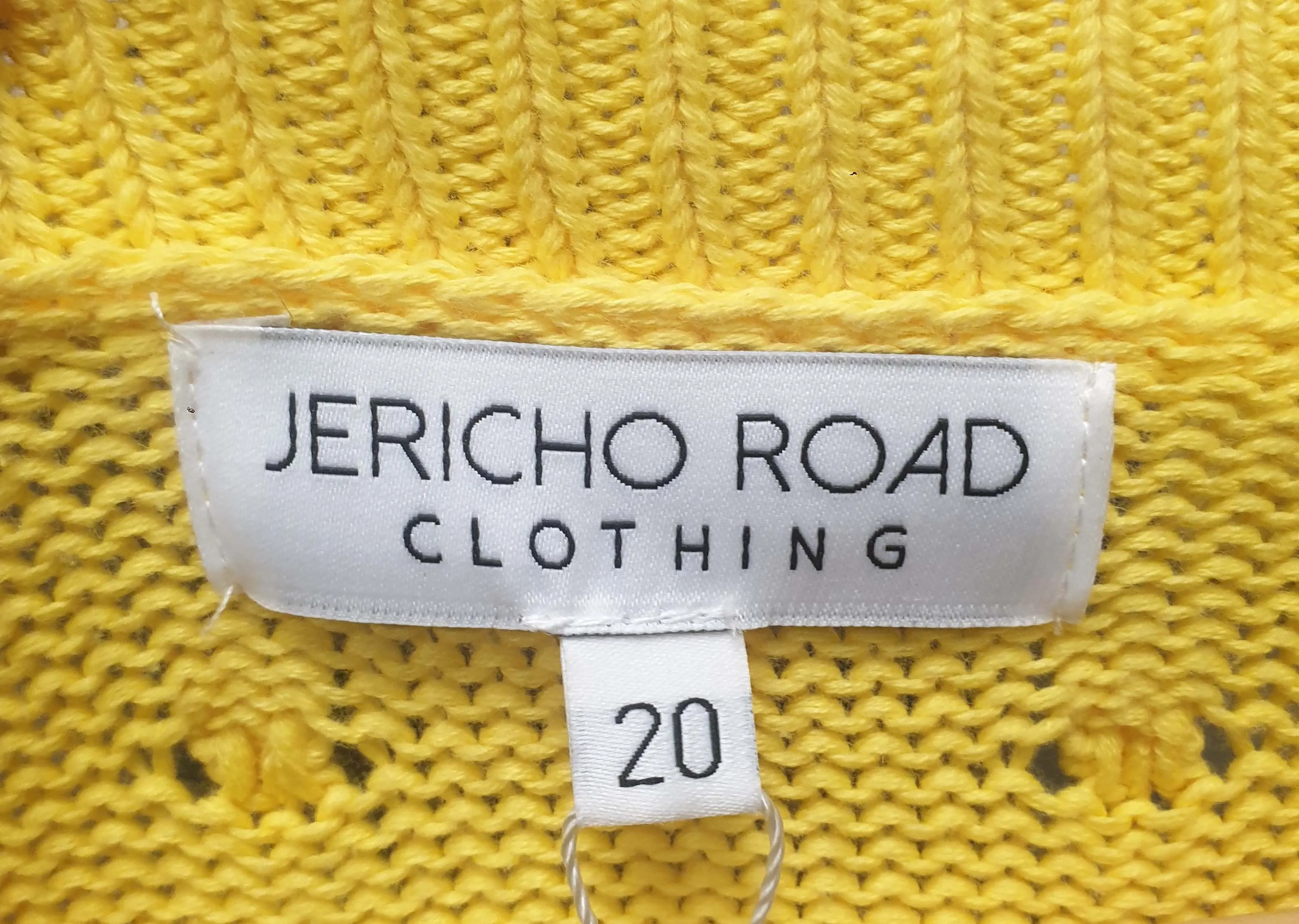 Jericho Road yellow 100% cotton knit jumper size 20