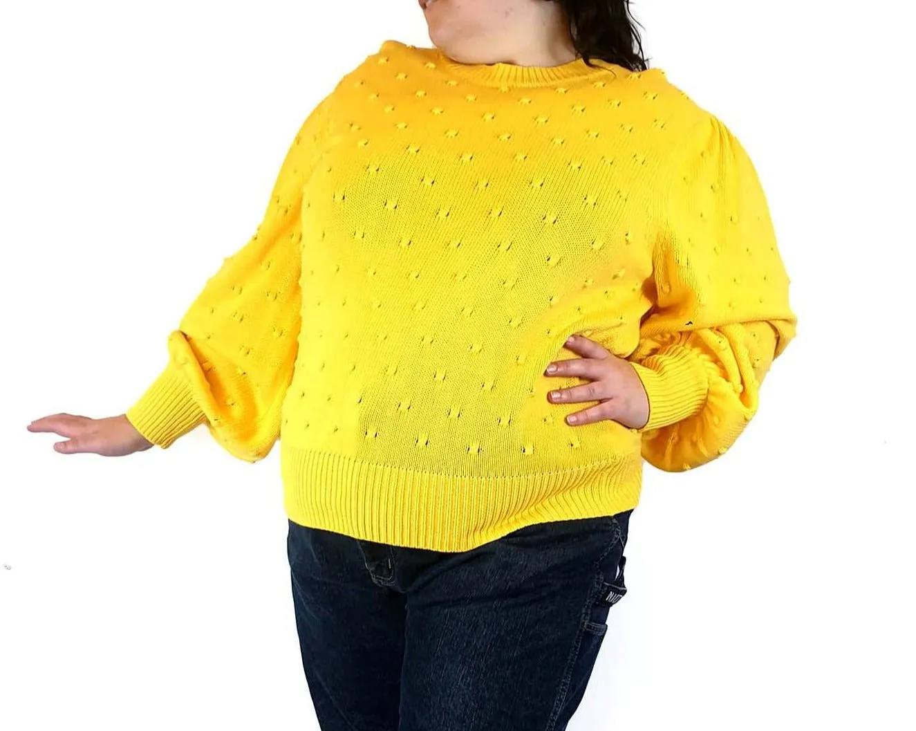 Jericho Road yellow 100% cotton knit jumper size 20