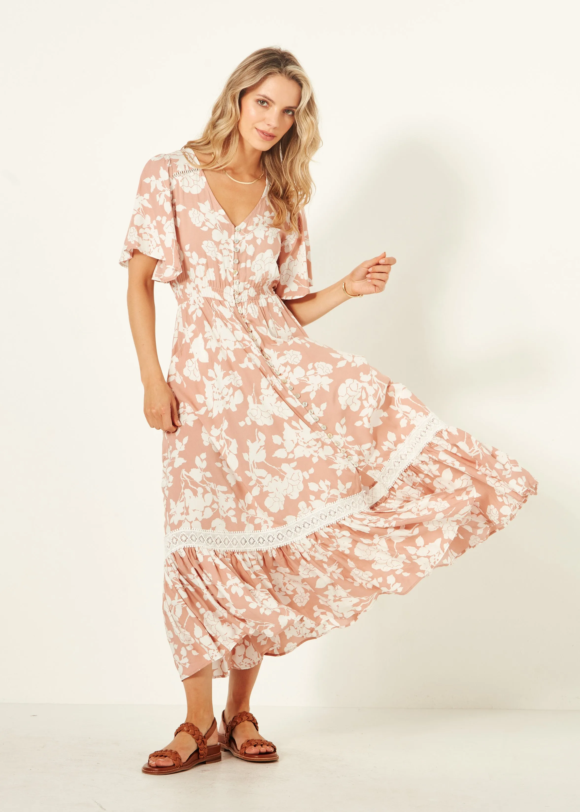 Jolander Dress Nude Floral