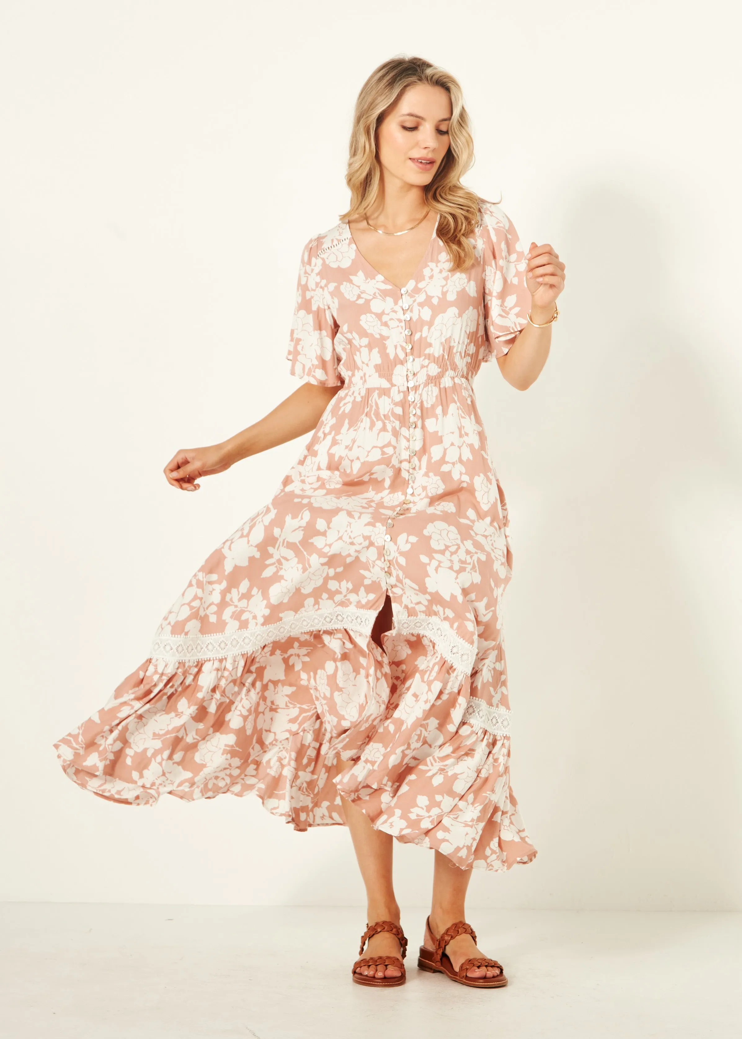 Jolander Dress Nude Floral