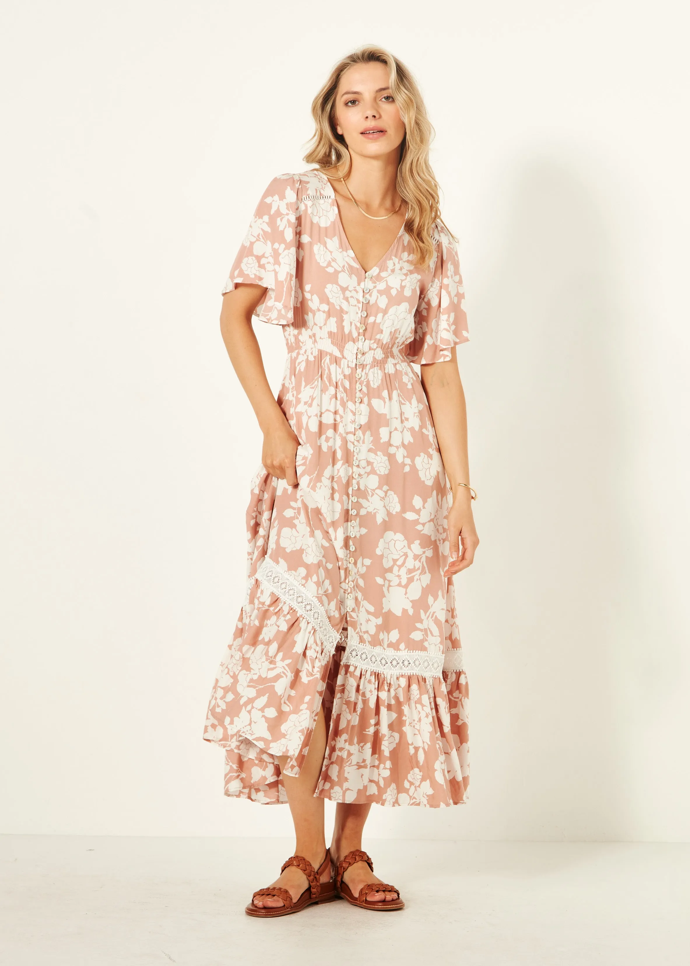 Jolander Dress Nude Floral
