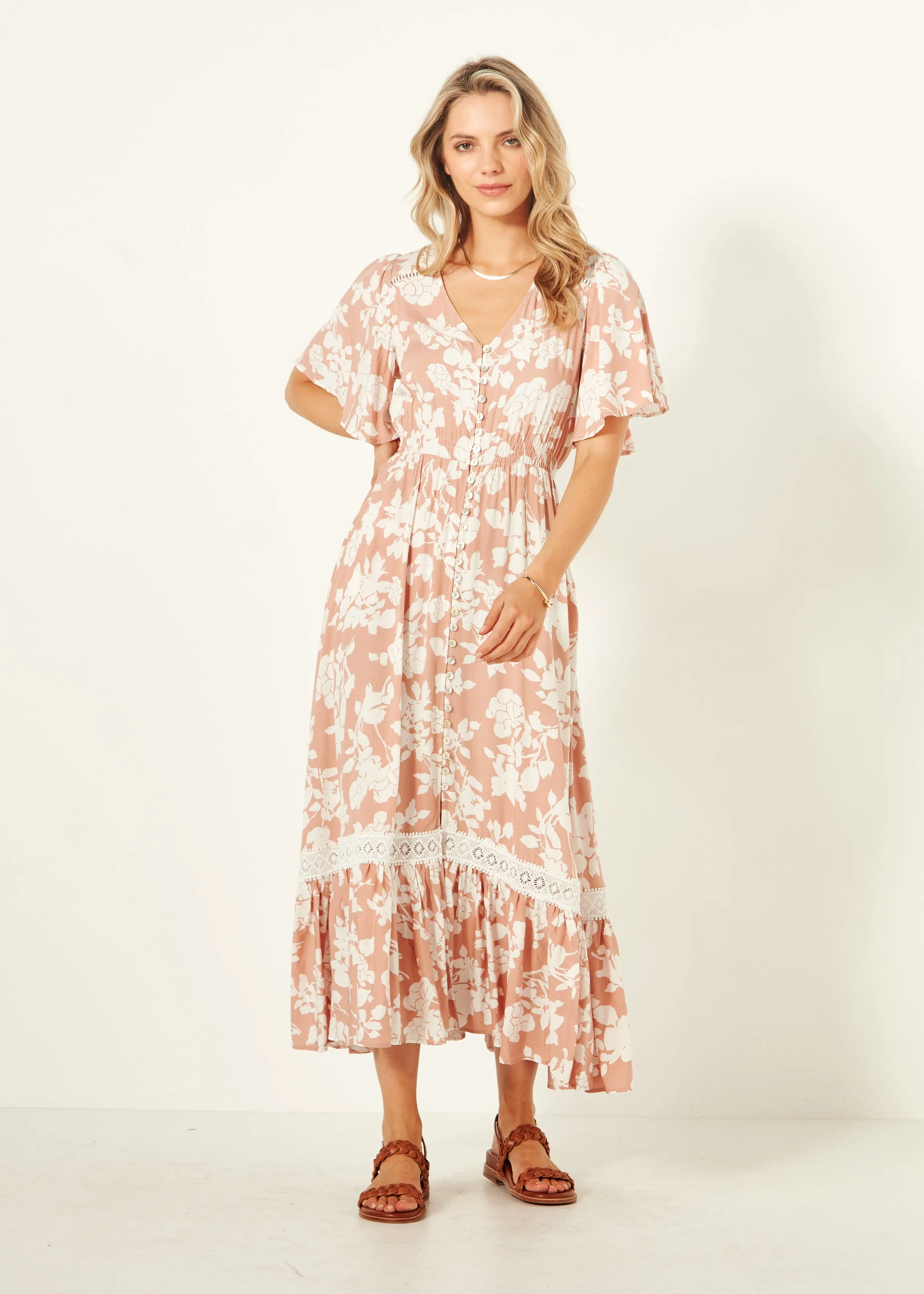 Jolander Dress Nude Floral