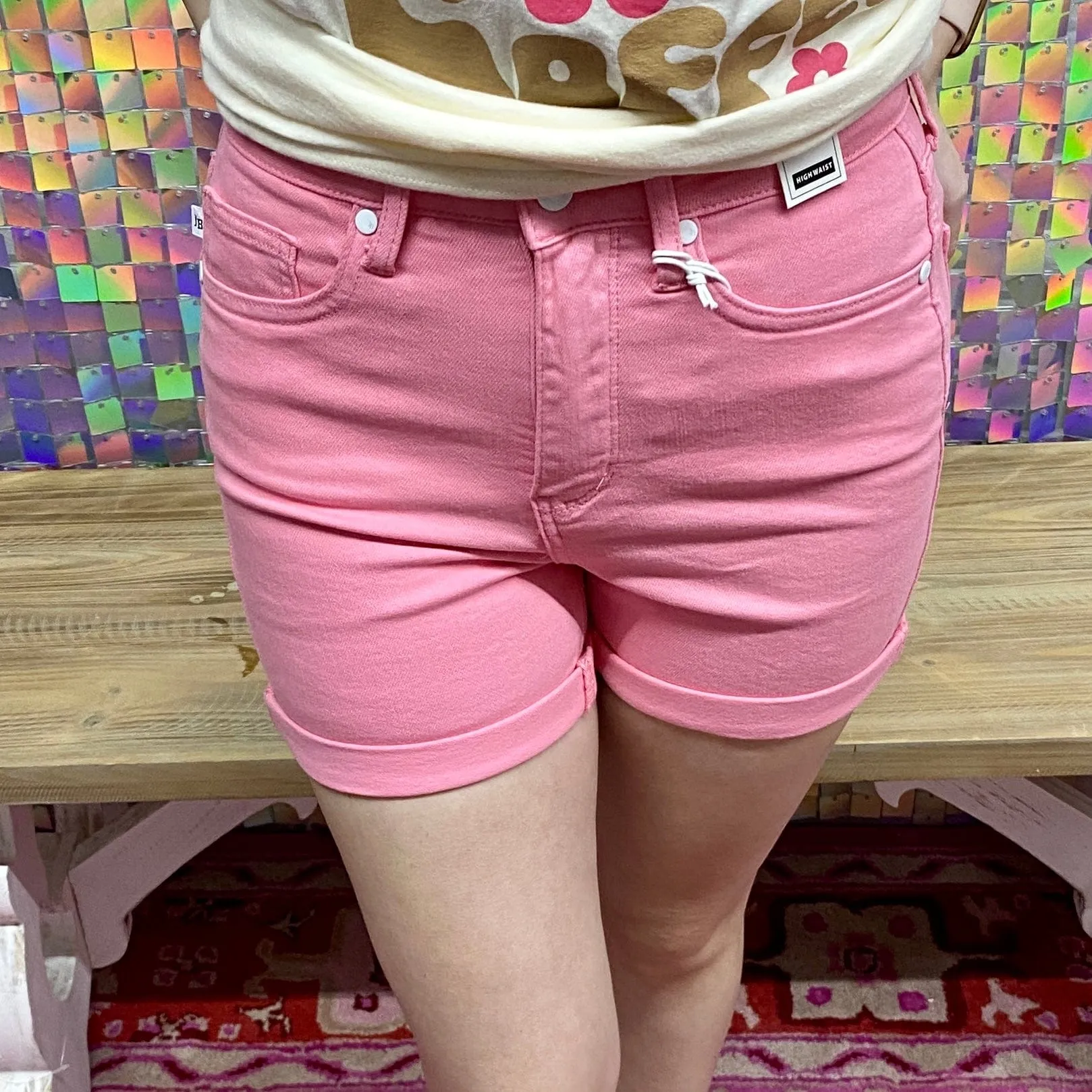 Judy Blue Tummy Control Shorts - Pink