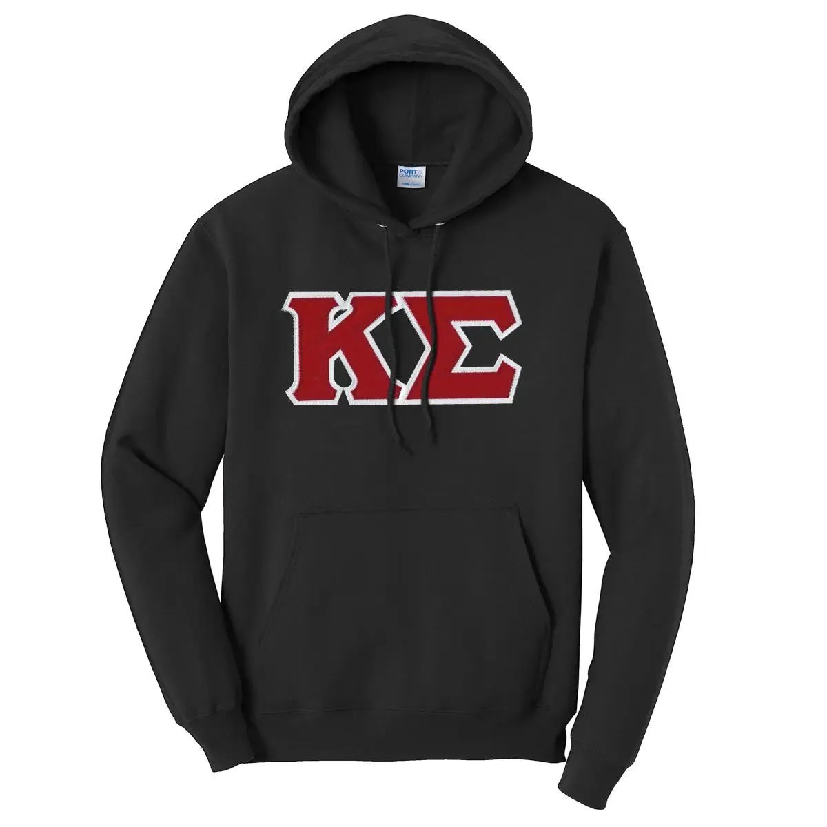 Kappa Sig Black Hoodie with Sewn On Greek Letters