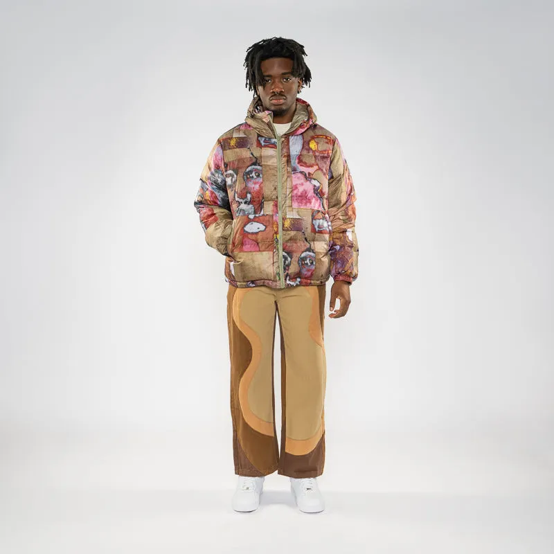KidSuper Faces Collage Printed Puffer - Multi