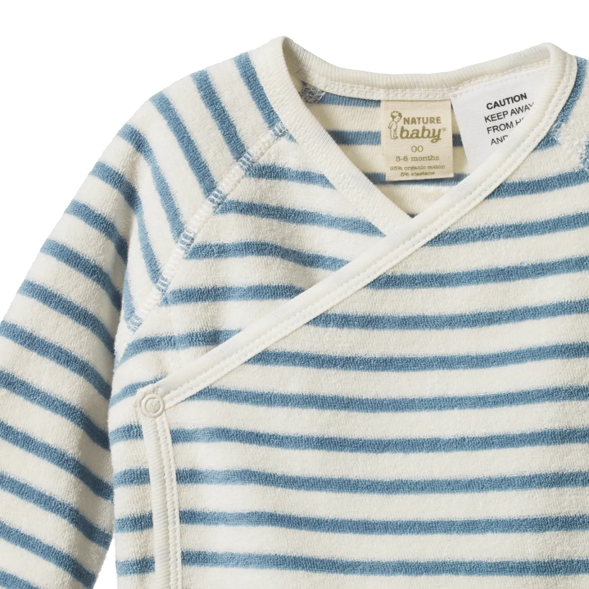 KIMONO JACKET TERRY || Powder Blue Sailor Stripe  | Nature Baby