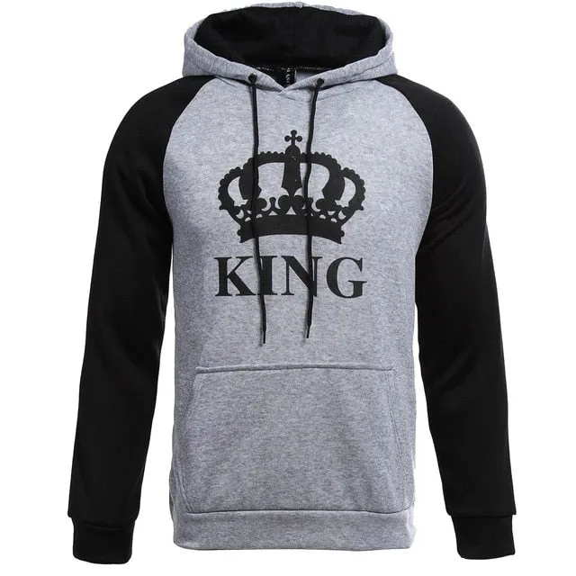 KING Queen Crown Print Unisex Hoodies