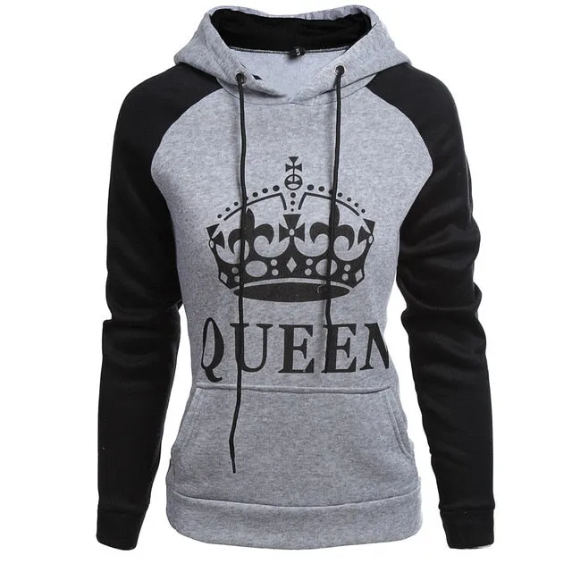 KING Queen Crown Print Unisex Hoodies