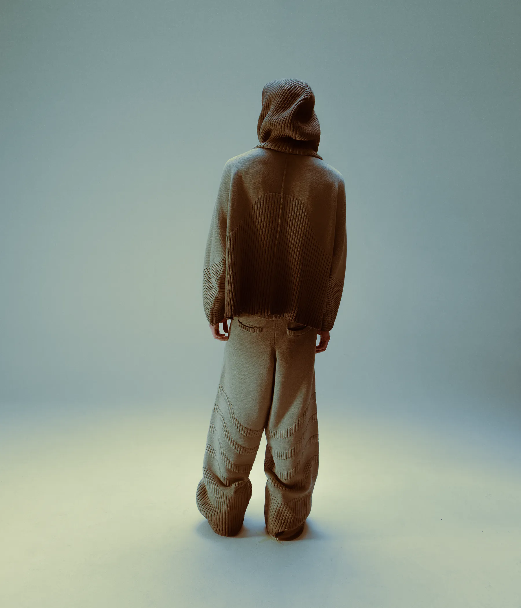 Knit Hoodie - Brown
