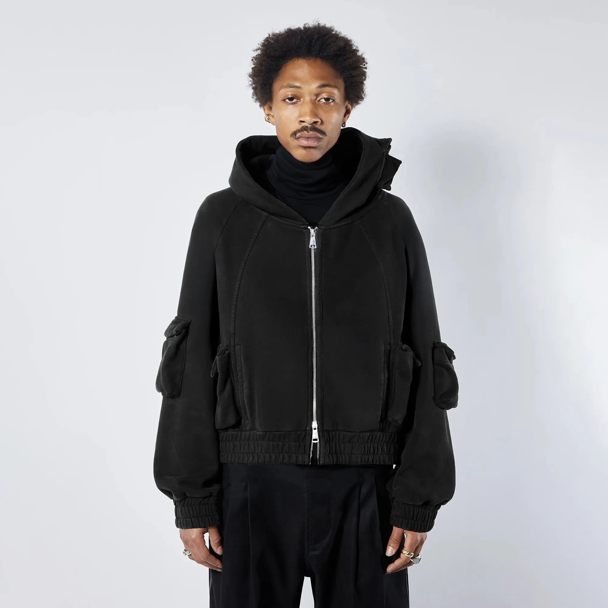 Kody Phillips Mens Cargo Hoodie Zip Up