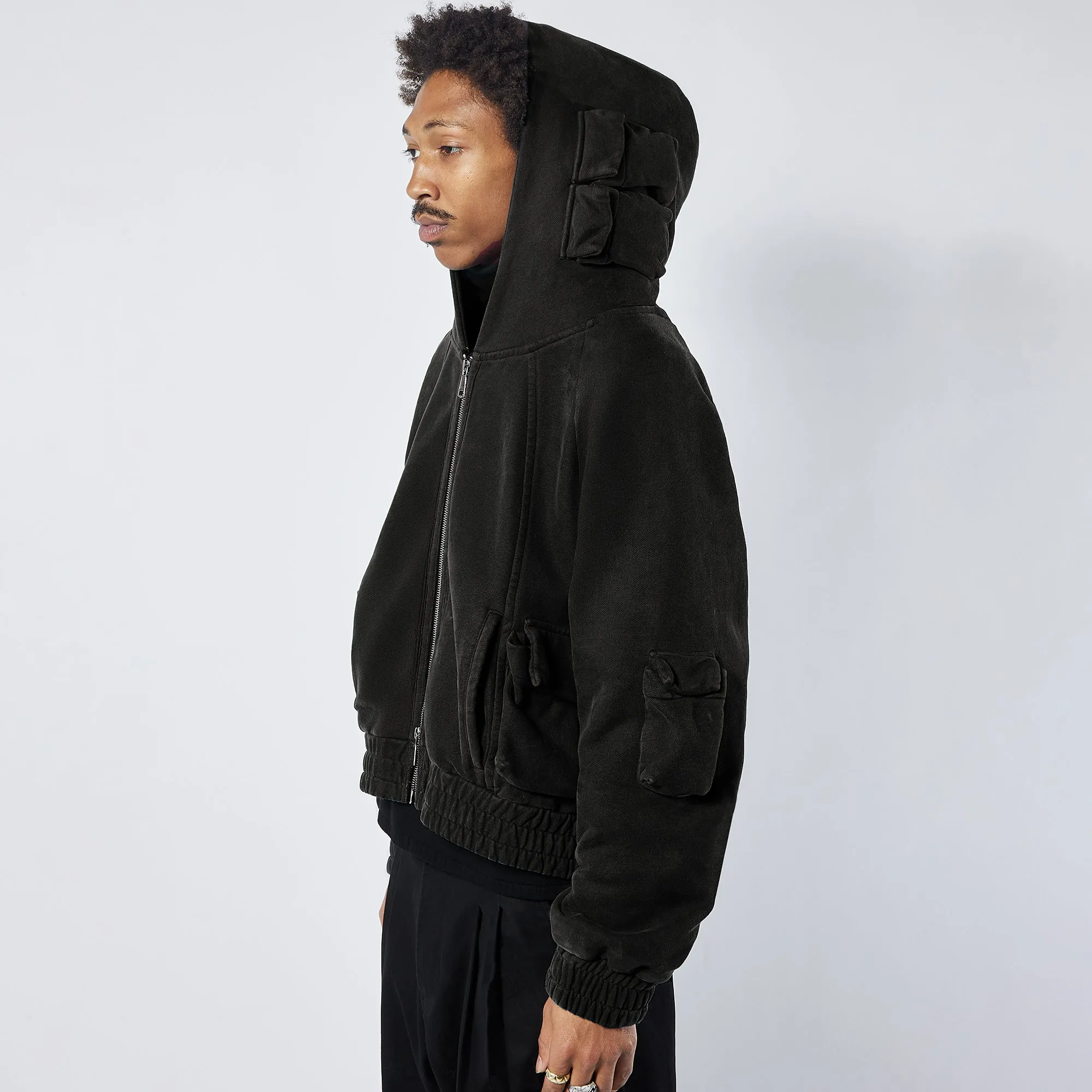 Kody Phillips Mens Cargo Hoodie Zip Up