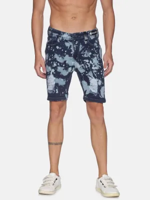 Kultprit Allover tie-dye wash Blue shorts