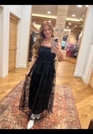 Lace Embrace Black Dress