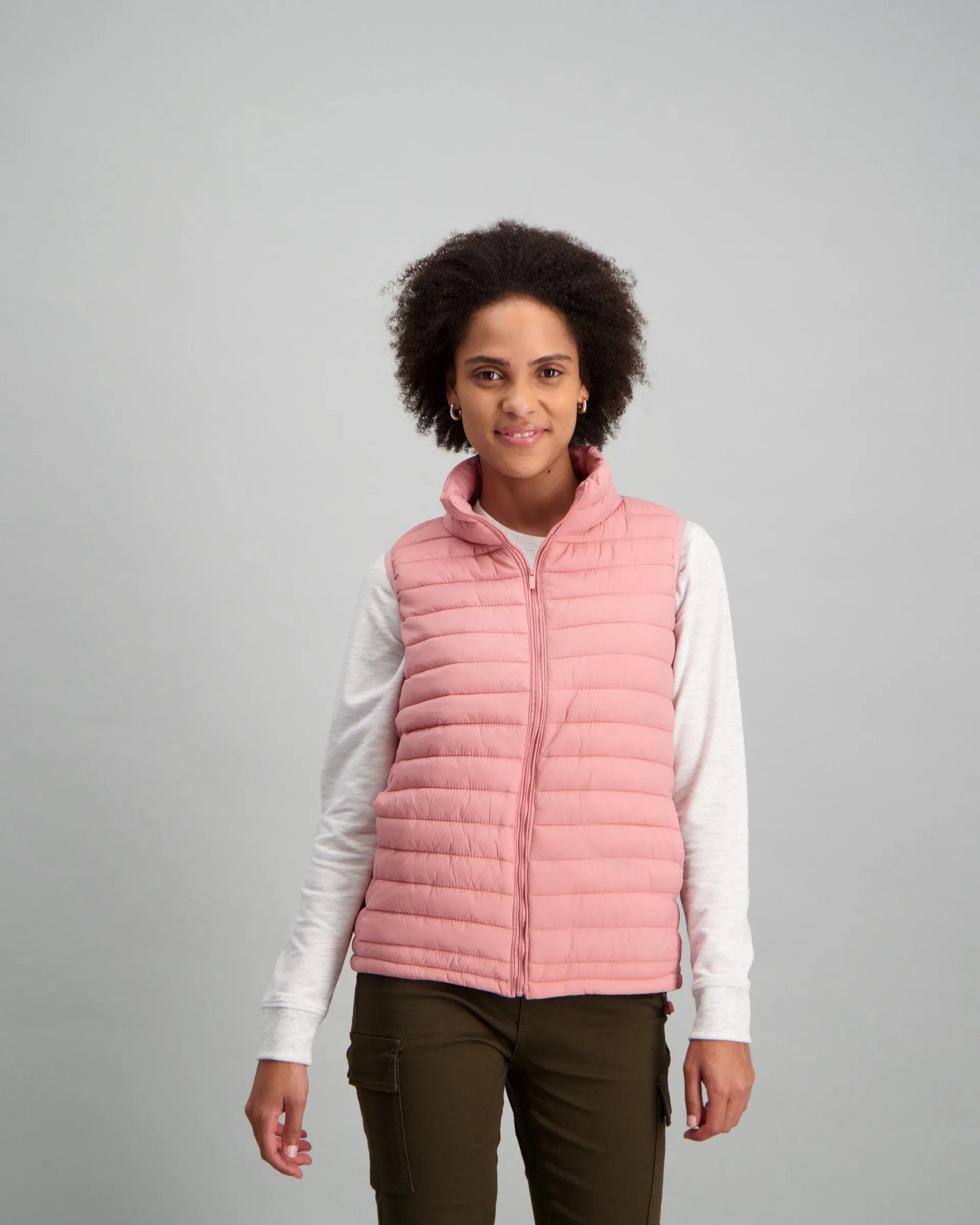 Ladies-Feather Gilet - Blush
