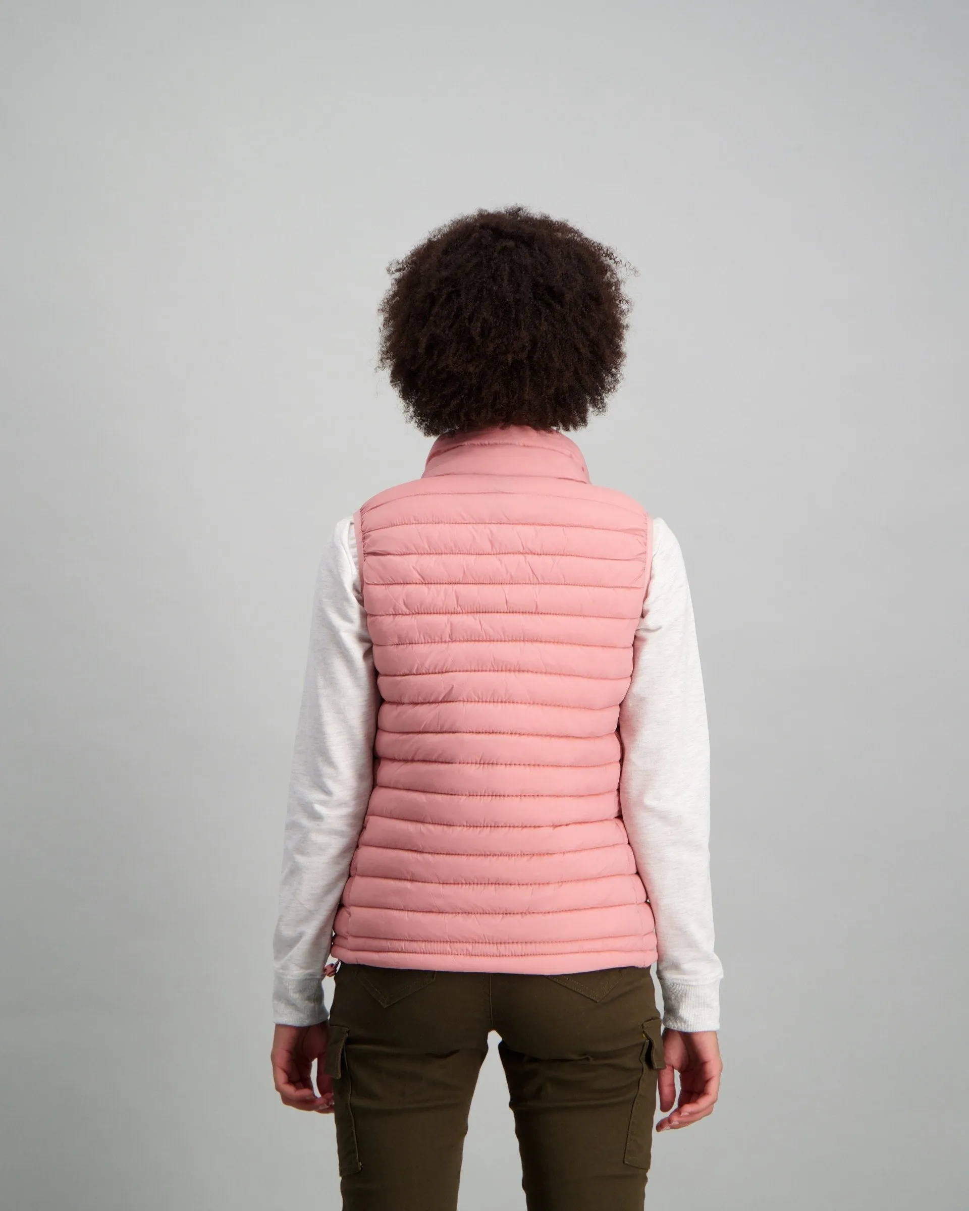 Ladies-Feather Gilet - Blush