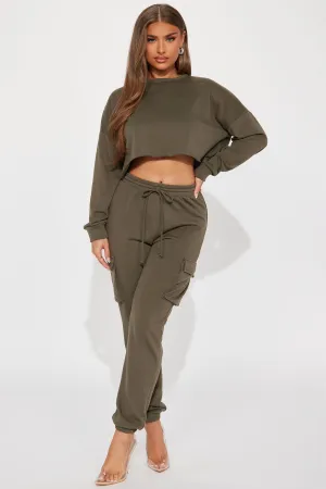Leisure Series Cargo Jogger Set - Olive