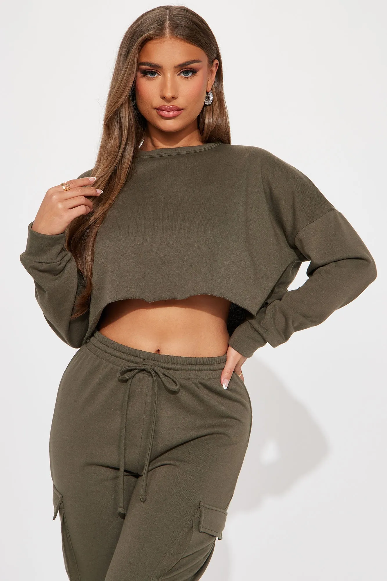 Leisure Series Cargo Jogger Set - Olive