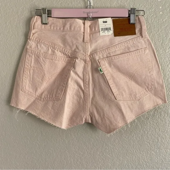 Levi’s Fresh High Waisted Denim Cutoff Shorts In Peach