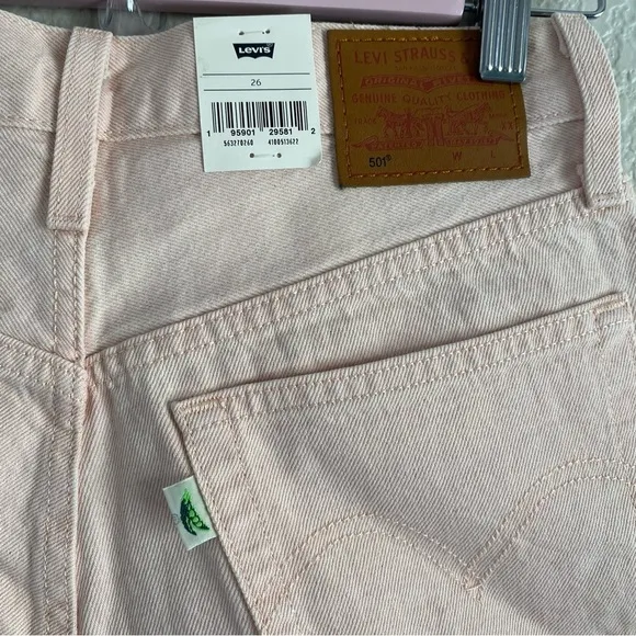 Levi’s Fresh High Waisted Denim Cutoff Shorts In Peach
