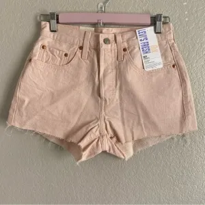 Levi’s Fresh High Waisted Denim Cutoff Shorts In Peach