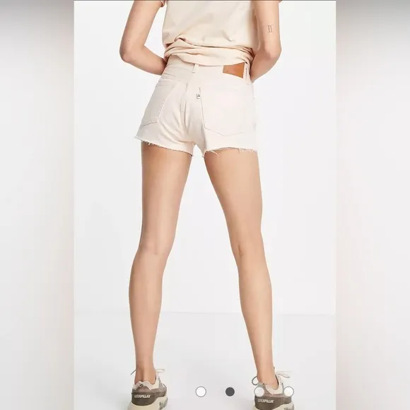 Levi’s Fresh High Waisted Denim Cutoff Shorts In Peach