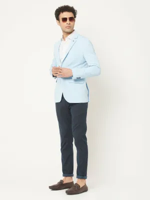 Light Blue Blazer in Textured Print