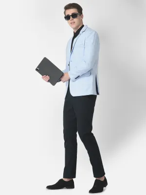 Light Blue Checked Blazer