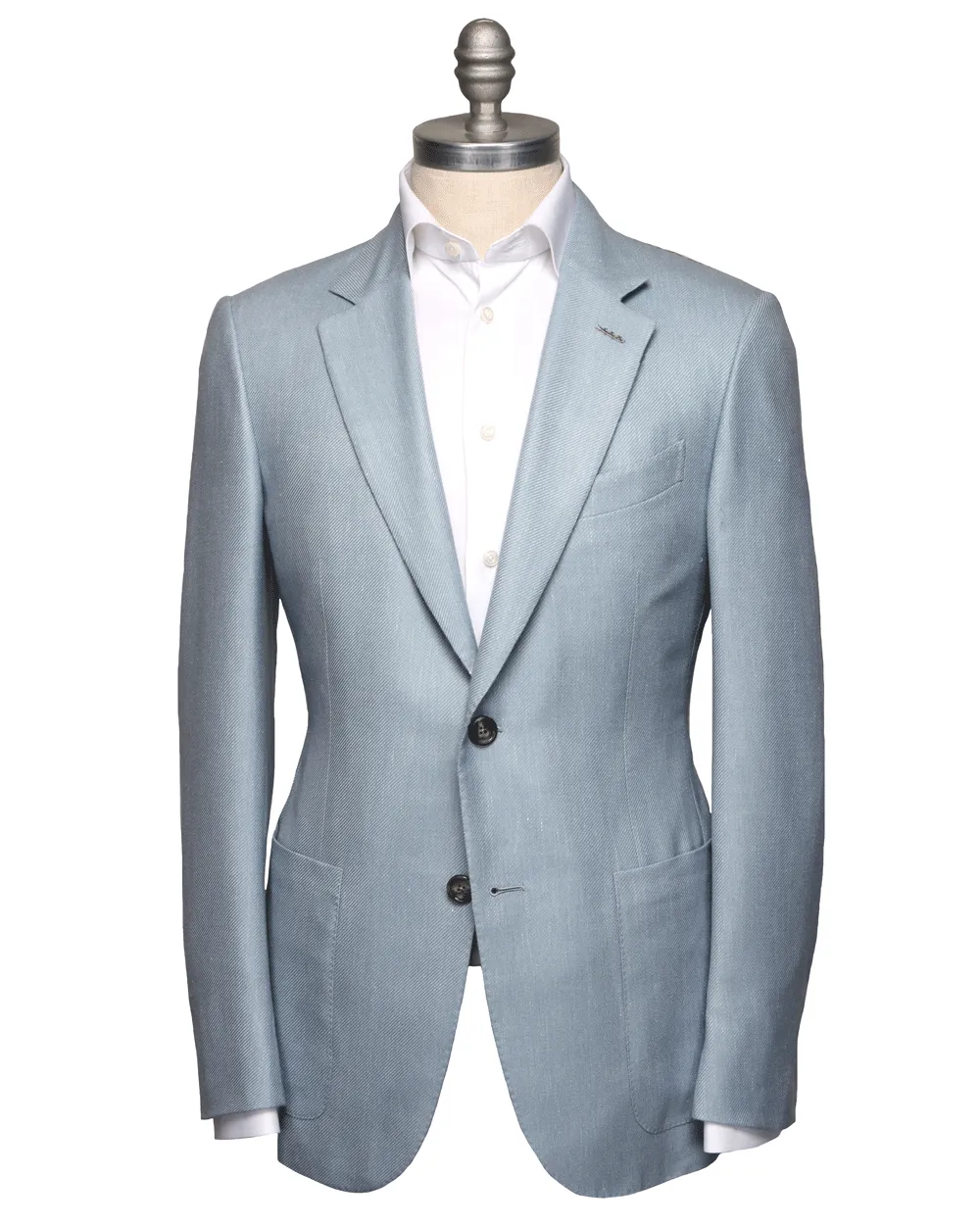 Light Blue Solid Twill Sportcoat