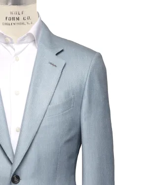 Light Blue Solid Twill Sportcoat