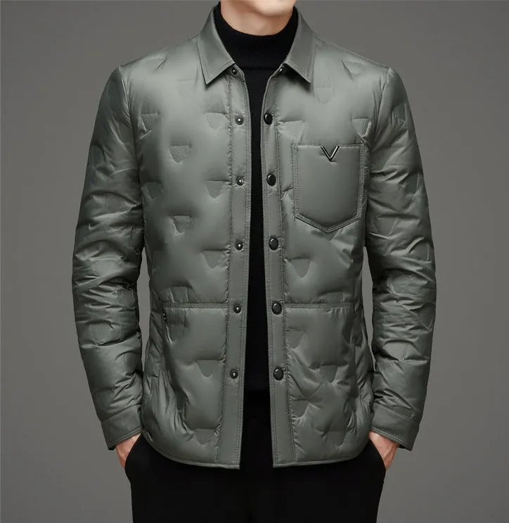 Lightweight and Quilted Puffer Jacket with Button-up Style