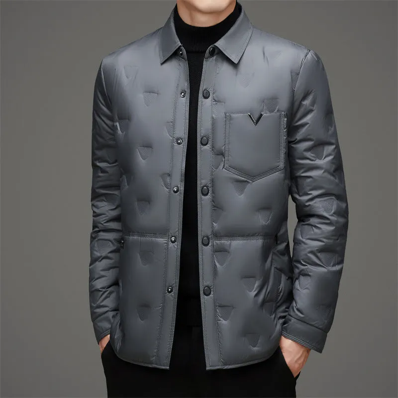 Lightweight and Quilted Puffer Jacket with Button-up Style