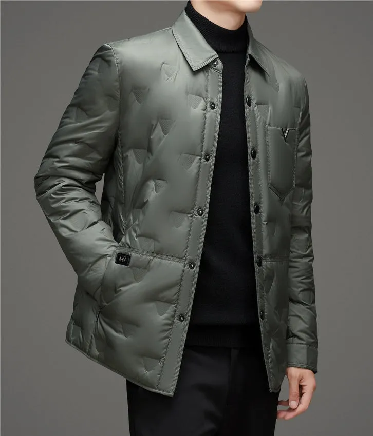 Lightweight and Quilted Puffer Jacket with Button-up Style