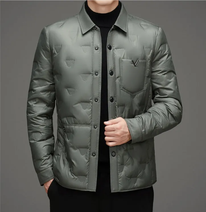 Lightweight and Quilted Puffer Jacket with Button-up Style