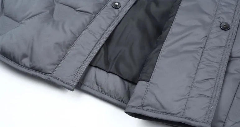 Lightweight and Quilted Puffer Jacket with Button-up Style