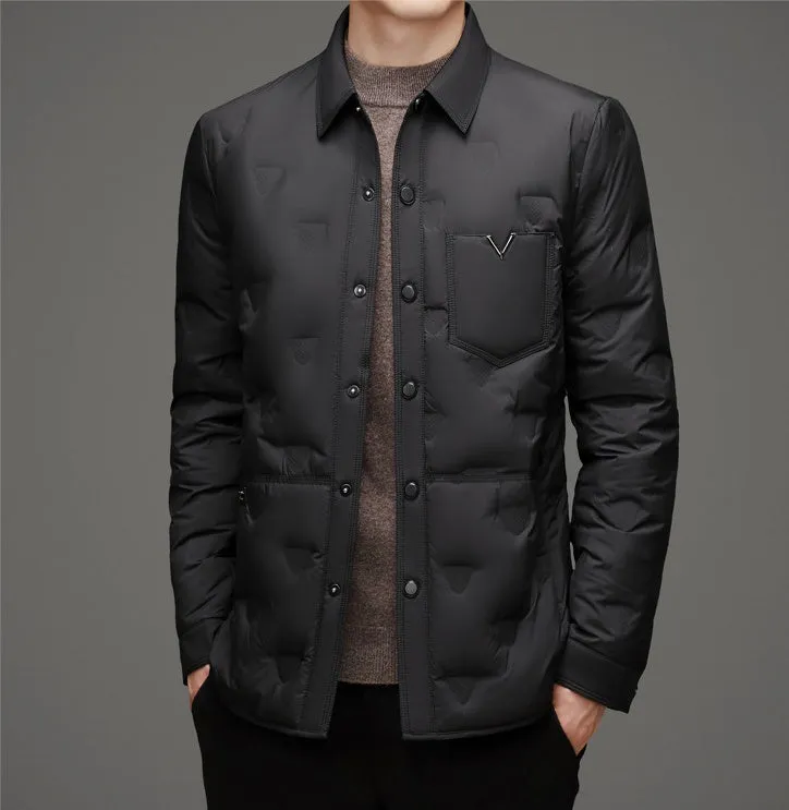 Lightweight and Quilted Puffer Jacket with Button-up Style