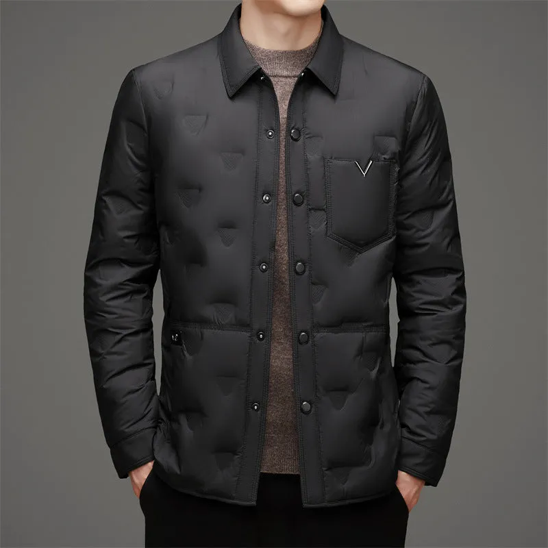 Lightweight and Quilted Puffer Jacket with Button-up Style