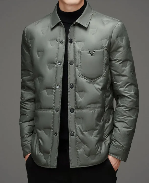 Lightweight and Quilted Puffer Jacket with Button-up Style