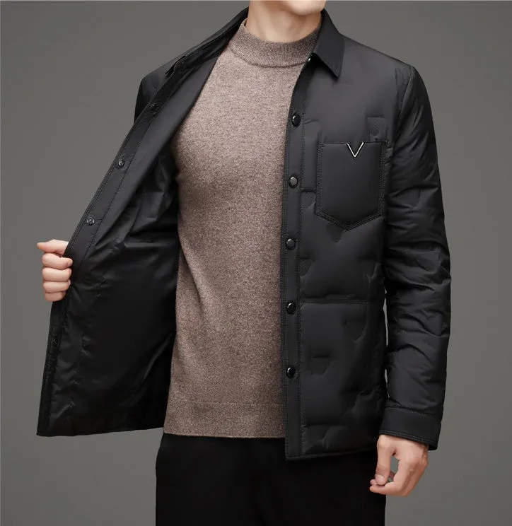 Lightweight and Quilted Puffer Jacket with Button-up Style
