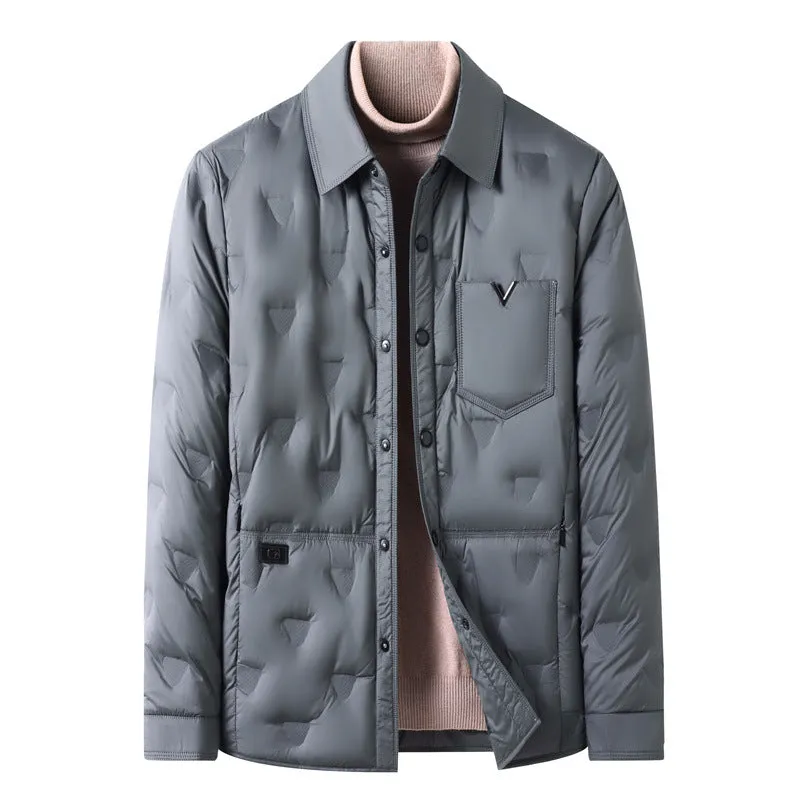 Lightweight and Quilted Puffer Jacket with Button-up Style
