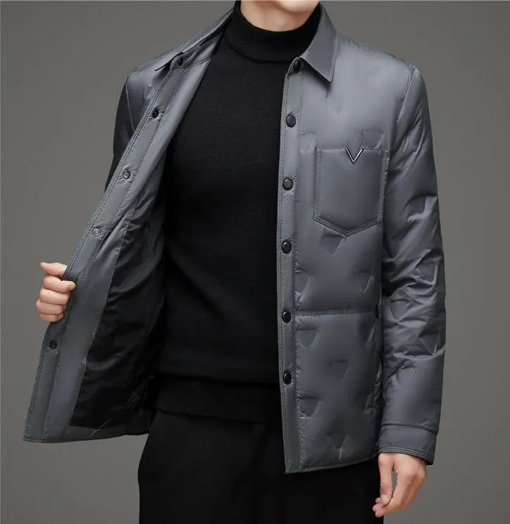 Lightweight and Quilted Puffer Jacket with Button-up Style