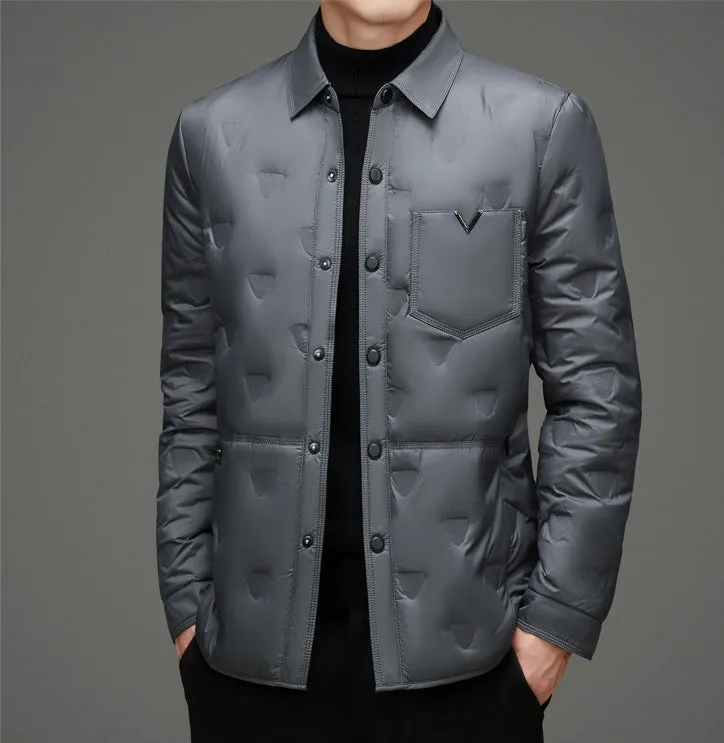 Lightweight and Quilted Puffer Jacket with Button-up Style
