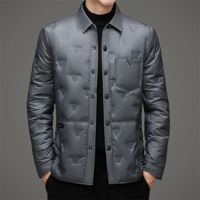 Lightweight and Quilted Puffer Jacket with Button-up Style