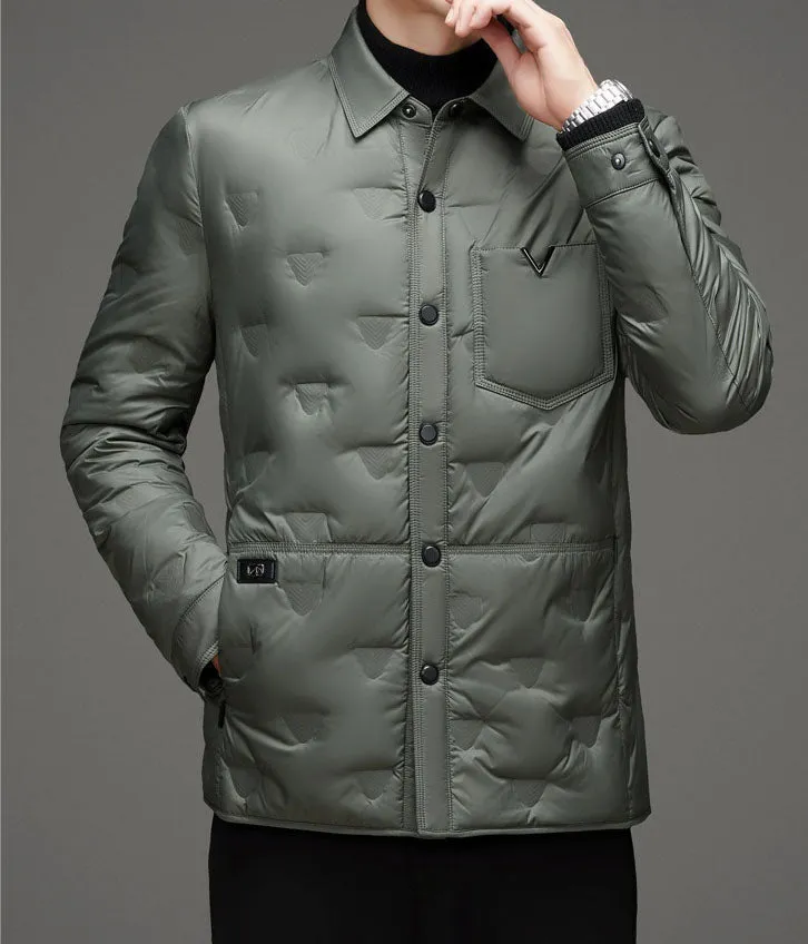 Lightweight and Quilted Puffer Jacket with Button-up Style
